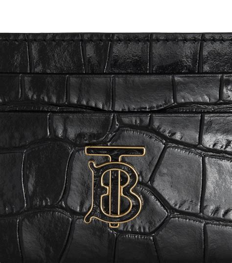 Womens Burberry Black Leather Tb Monogram Card Holder Harrods Countrycode