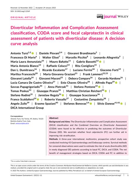 Pdf Diverticular Inflammation And Complication Assessment