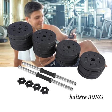 Ensemble D Halt Res Musculation R Glable En Fer De Kg Avec Barre