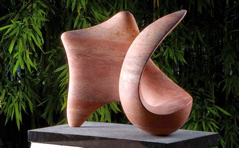 Tondo Rosa Red Stone Sculpture Richard Erdman Studios