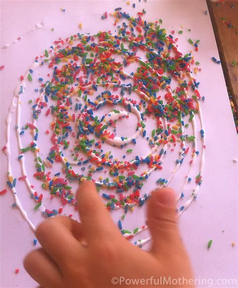 Rainbow Color Rice Spirals Activity