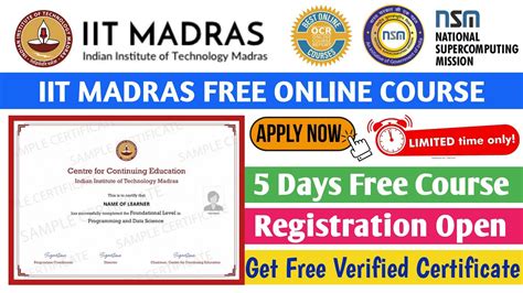 IIT Madras Free Course With Free Certificate Free IIT Certificate