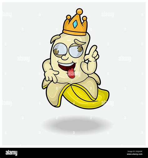 Banana Mascot Character Cartoon With Crazy expression. For brand, label ...