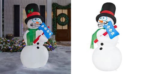 6 Ft Animated Shivering Snowman Inflatable | The Green Head