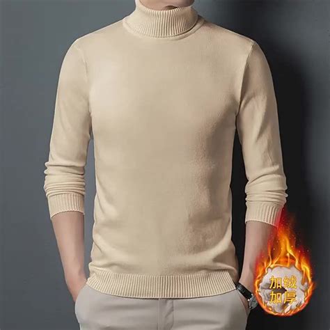 HOT เสอสเวตเตอรผชายเสอถกตวในคอเตาสลวนแบบใหมฤดหนาวเสอไหมพรมขนแกะแขนยาวแบบสวมหว