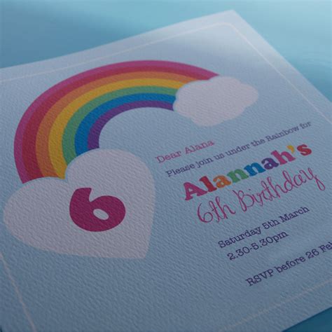 Free Printable Rainbow Birthday Party Invitations