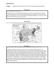 DBQ Treaty Of Versailles And WWII Pdf WWII DBQ Test Prompt Analyze