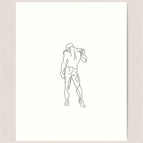 Naked Men Line Drawing Etsy Australia