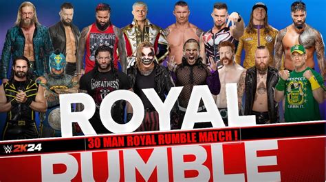 Wwe 2k24 30 Man Royal Rumble Match Gameplay Wwe 2k24 Royal Rumble Match Youtube