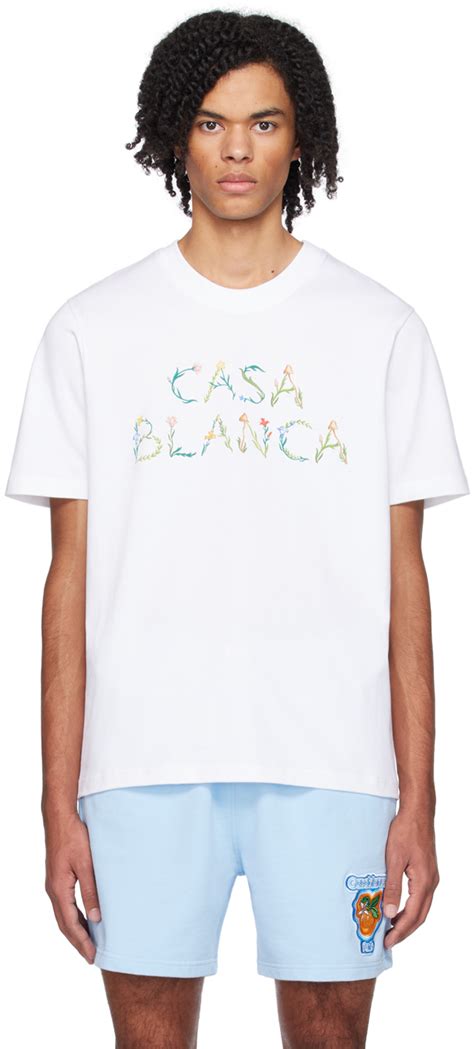 White L Arche Fleurie T Shirt By Casablanca On Sale