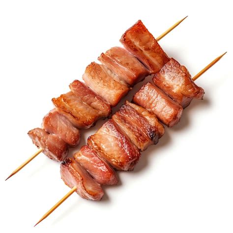 Premium Photo A Pork Bbq Skewers Studio Light Isolated On White