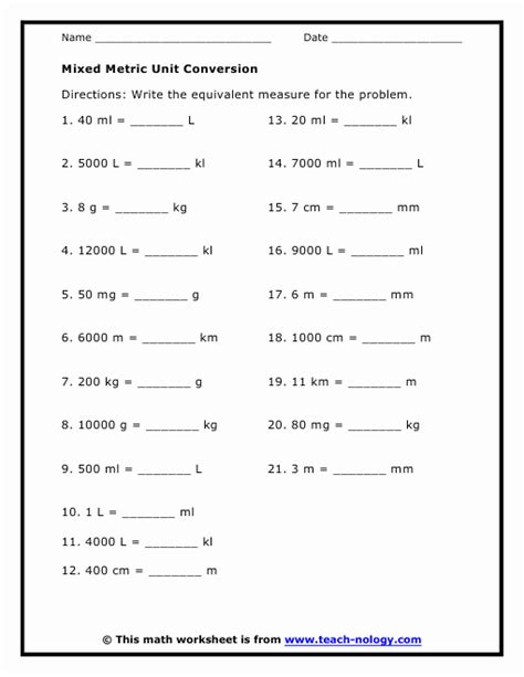 49 Unit Conversion Worksheet Pdf – Chessmuseum Template Library