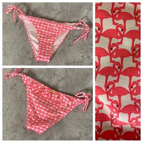 Ondademar Flamingo String Bikini Bottoms Sz L Gem
