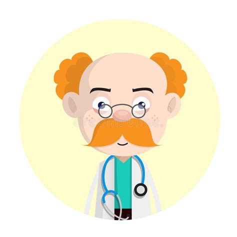 Besorgter Doktor Face Expression Vector Vektor Abbildung Illustration