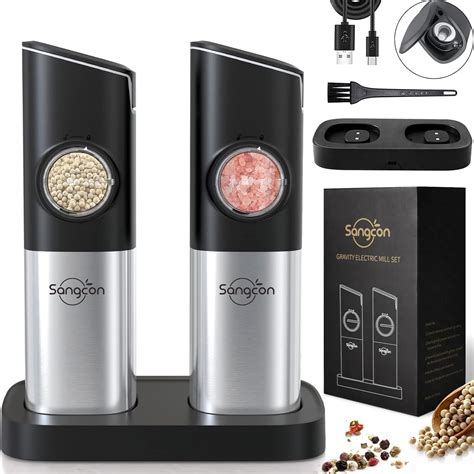 Upgraded Larger Capacity Sangcon Gravity Electric Salt And Pepper