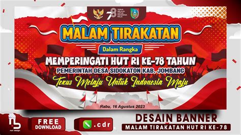 Desain Banner Malam Tirakatan Agustus Spanduk Hut Ri Free