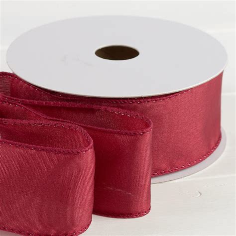 Burgundy Satin Wired Ribbon Ribbon And Trims Craft Supplies