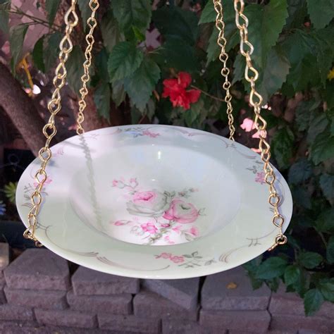 Bird Bath, Bird Feeder, Hanging Bird Bath, Vintage China Bowl, Jack ...