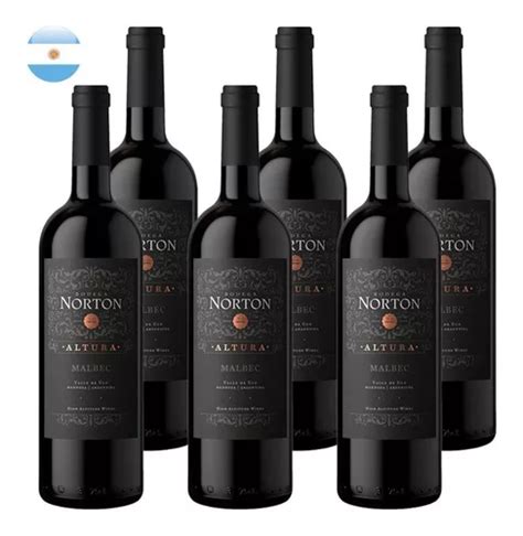 Kit 6 Vinhos Norton Altura Malbec Tinto Argentina 750ml Parcelamento