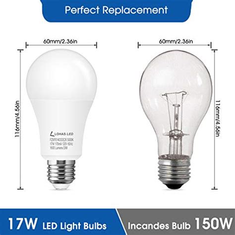 Lohas Led Light Bulbs 150w Equivalent Daylight White 5000k Dimmable