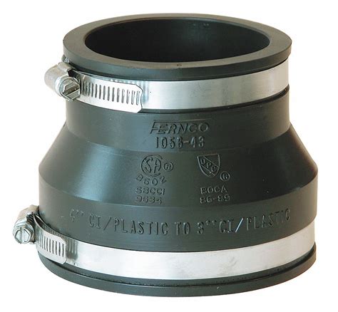 FERNCO PVC Flexible Coupling For Pipe Size 4 X 3 4 29 64 X 3 33 64