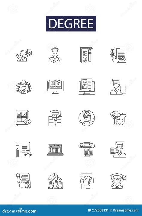 Degree Line Vector Icons And Signs Associate Bachelor Master