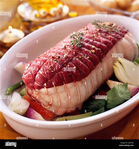 Raw Roast Beef Stock Photo Alamy