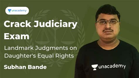 Landmark Judgments On Daughter S Equal Rights Subhan Bande Unacademy Judiciary Youtube