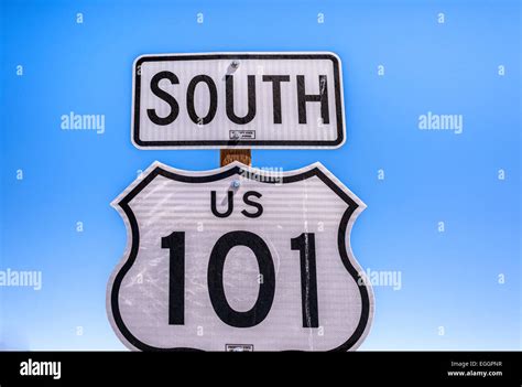 U.S. Highway 101 South road sign. California, United States Stock Photo ...