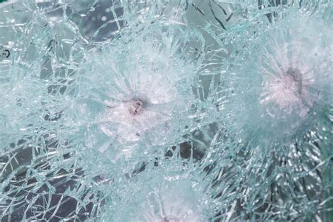 Bulletproof Glass Samples Test Glass Passed The Test After Shots At Him With A Firearm Stock