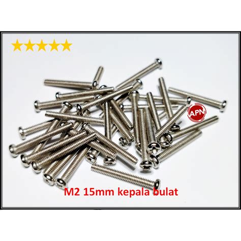 Jual BAUT SCREW M2 15MM KEPALA BULAT Shopee Indonesia