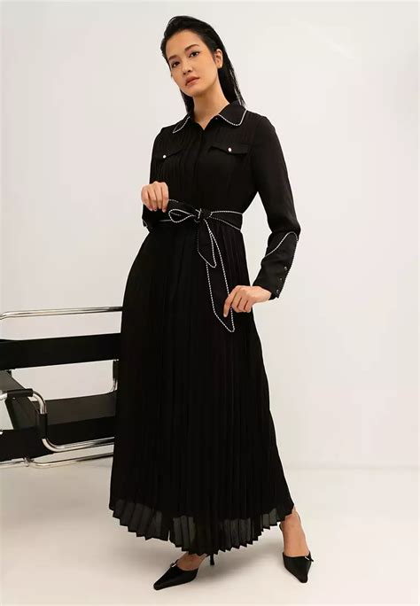 Buy Zalia Belted Pleat Shirt Dress 2025 Online ZALORA Philippines