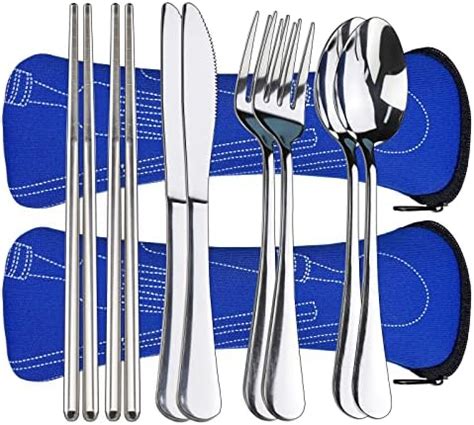 Amazon 8 Pieces Flatware Sets Knife Fork Spoon Chopsticks