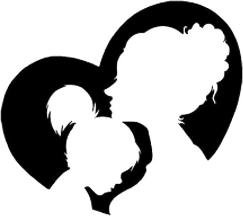 Silhouette Mother Daughter Drawing Art Mother Love Png Images Png