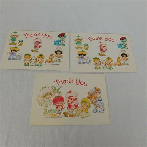 Vintage Strawberry Shortcake Thank You Postcards American