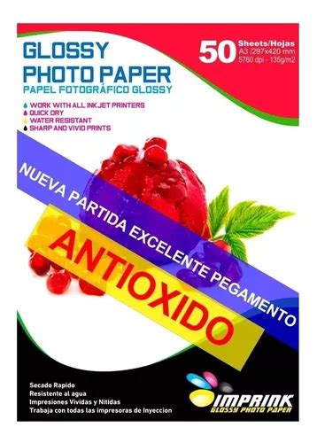 Papel Adhesivo Glossy A3 135g 50 Hojas Cuotas sin interés