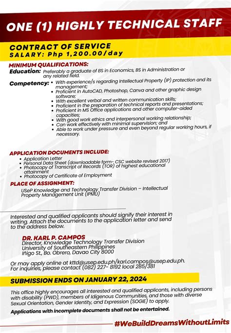 Usep Job Hiring Usep Is In Need Of Two Non Teaching Personnel For