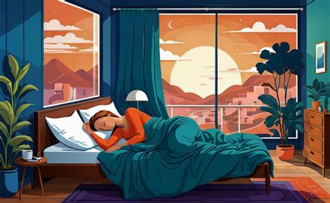 Premium AI Image | Flat vector illustration of a cozy bedroom