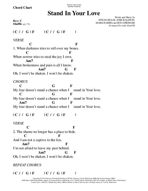 Stand In Your Love Chords PDF (WorshipTeam.tv) - PraiseCharts