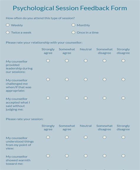 Treatment Received Feedback Form Template Free