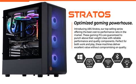 ABS Stratos Aqua Gaming PC Windows 11 Home Intel I7 13700F