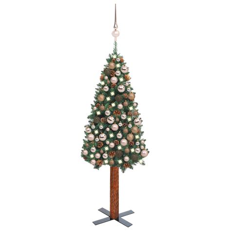 Rvore De Natal Fina C Luzes Led E Bolas Cm Pvc Verde Boutikxl