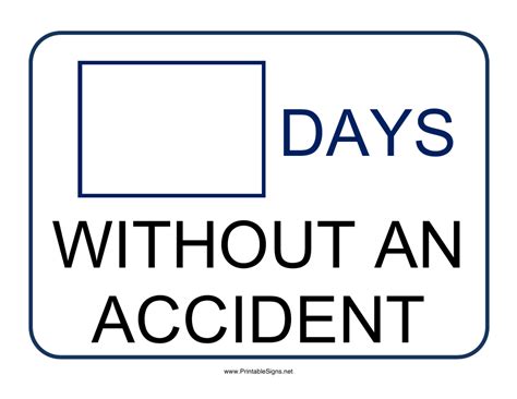 Time Without An Accident Sign Template Download Printable Pdf