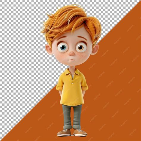 Premium Psd 3d Rendering Of A Toddler Boy Standing And Smiling On