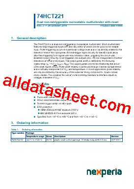 74HCT221 Datasheet PDF Nexperia B V All Rights Reserved