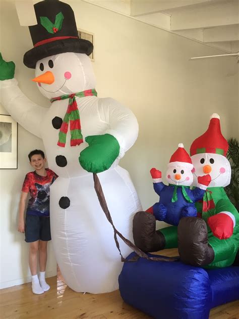 Giant blow up snowman Christmas decoration | Snowman christmas ...