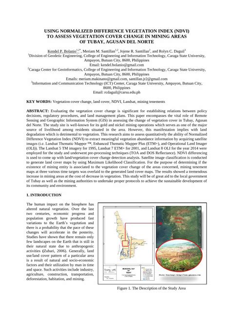 Pdf Using Normalized Difference Vegetation Index Ndvi Using