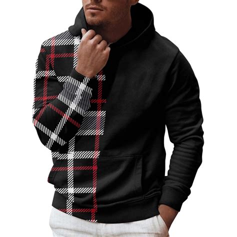 Mens Hoodie Sweatshirt for Men, Plush Pullover Hooded Sweatshirts for ...