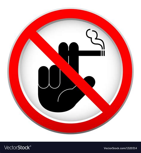 No Smoking Sign Royalty Free Vector Image Vectorstock