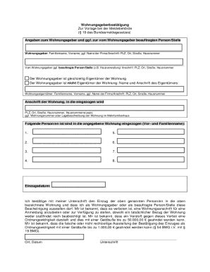 Ausf Llbar Online Des Bundesmeldegesetzes Fax Email Drucken